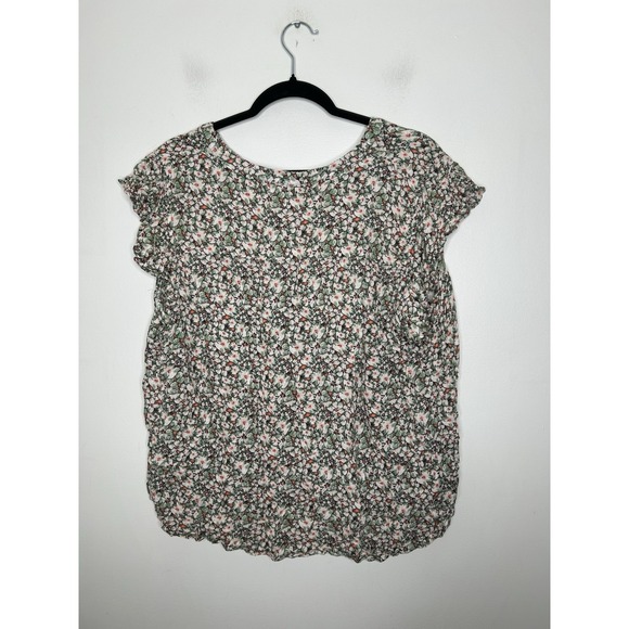 Knox Rose Top Shirt Womens Floral Flowy Boho Blouse Short Sleeve Plus Size XXL - Picture 4 of 8